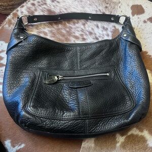 Vintage Coach Black Leather Hobo Bag